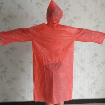 Adult 0.08mm 100% PEVA Red Raincoat for Promotion