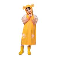 100% waterproof raincoat hooded PVC kids cartoon raincoat