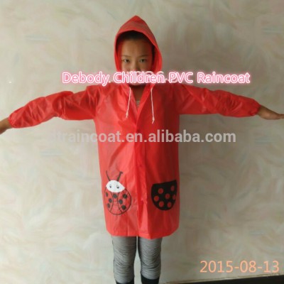 four different types pvc kids rain coat (yellow red green purple)