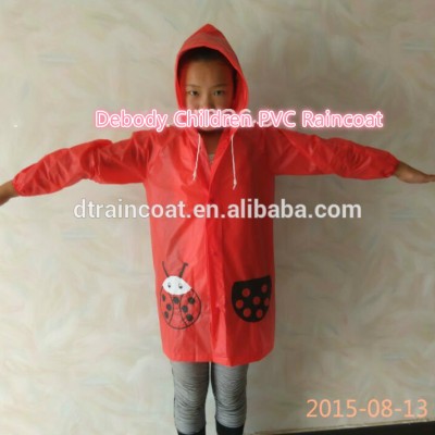 Red Ladybird Children 100% PVC Raincoat Fabric