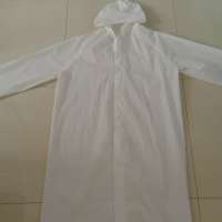 Adult 100% PEVA Long White Raincoat