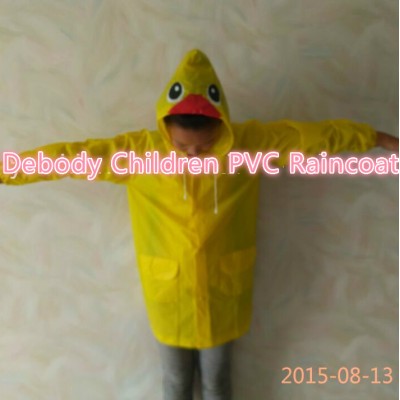 Yellow Duck Cartoon Children PVC Raincoat